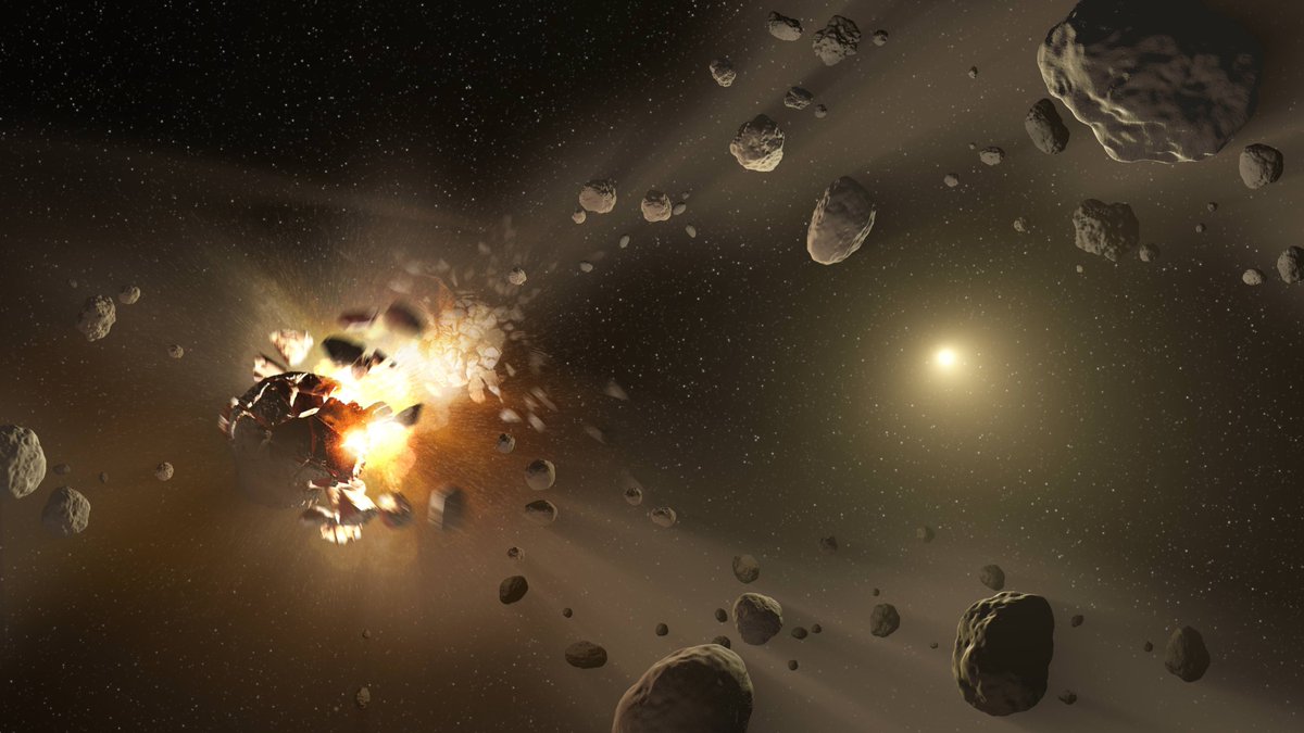 AstrospaceI's tweet photo. Dal confronto delle osservazioni di #NASASptizer e @NASAWebb, sono state trovate prove di una #collisione tra due #asteroidi nel sistema Beta Pictoris. La polvere prodotta ha una massa 100mila volte quella dell'asteroide che uccise i dinosauri sulla Terra.
https://t.co/Qhd0vpygU3 https://t.co/wzfOIKYr89