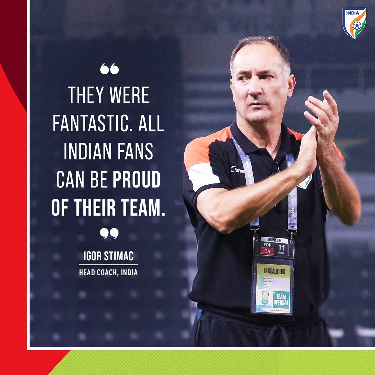 IndianFootball's tweet photo. Nothing to complain about how our boys played!

#QATIND #FIFAWorldCup 🏆 #BlueTigers 🐯 #IndianFootball ⚽ https://t.co/JeKIRpFJZH