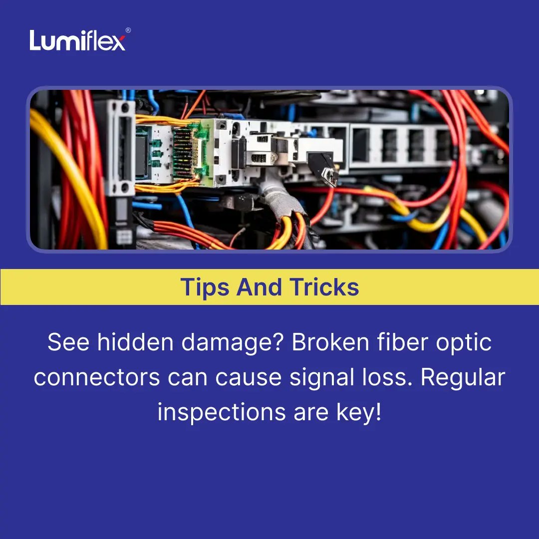 lumiflex_c's tweet image. #tipsandtricks #38 See hidden damage? Broken fiber optic connectors can cause signal loss. Regular inspections are key!

Visit our website:- lumiflex.in

Contact no:- 9833834019 / 7021969960

Email id:- sales@lumiflex.in