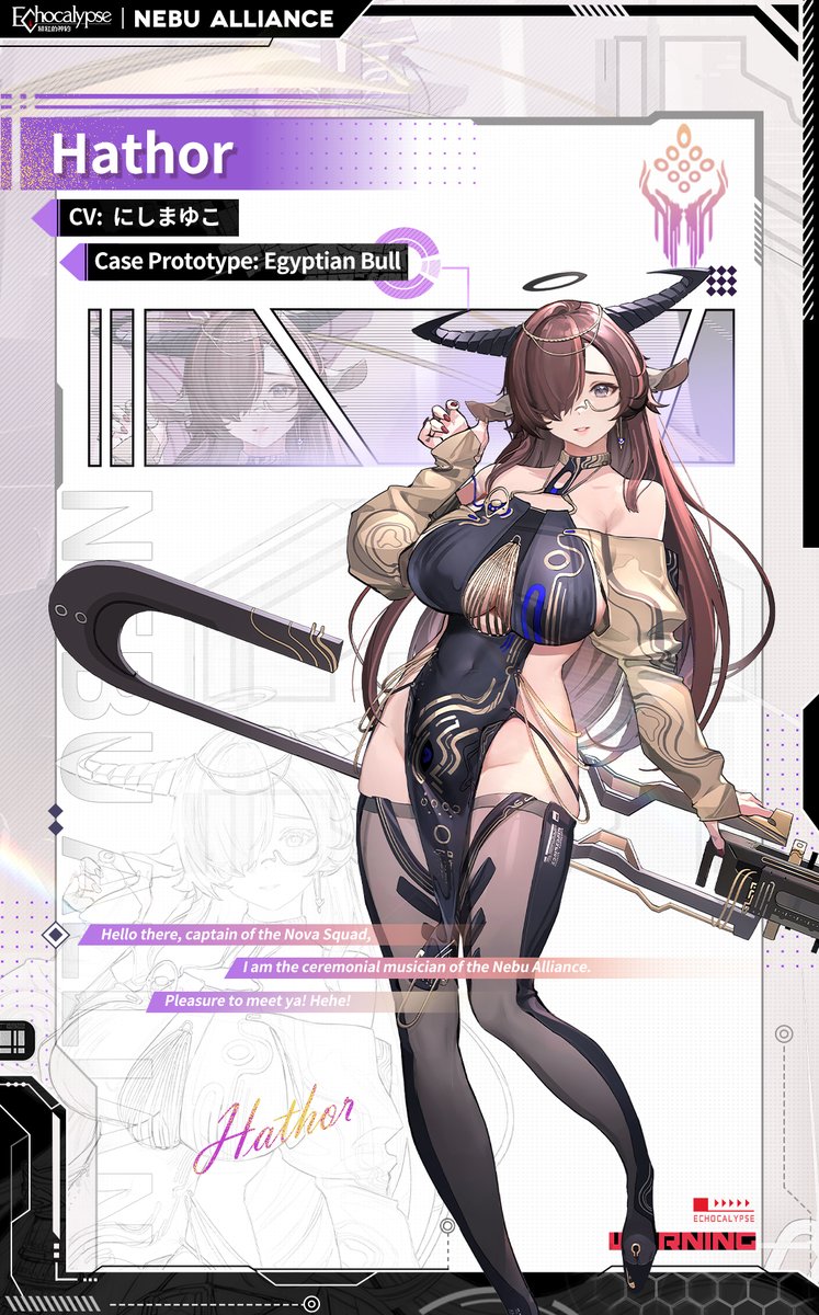 Echocalypse_SEA's tweet photo. #CaseIntroduction
🏜Hathor (CV: にしまゆこ)
The first court musician of the Nebu Alliance.
Time has not left a trace on Hathor. This has become her biggest secret.
#Echocalypse https://t.co/awDgW1CY6n