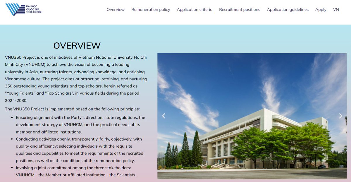 THE VNU350 PROJECT IS RECRUITING POSITIONS IN THE 2ND ROUND OF 2024

For all details, please visit vnu350.vnuhcm.edu.vn/en/