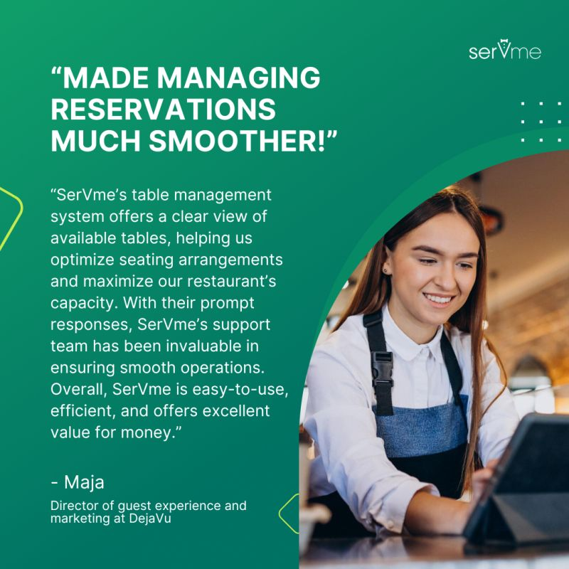 Mozrest_com's tweet photo. Customer experience about using Servme to manage reservations, streamline processes

https://t.co/rfLPy80KiB https://t.co/doaJMN7jW5