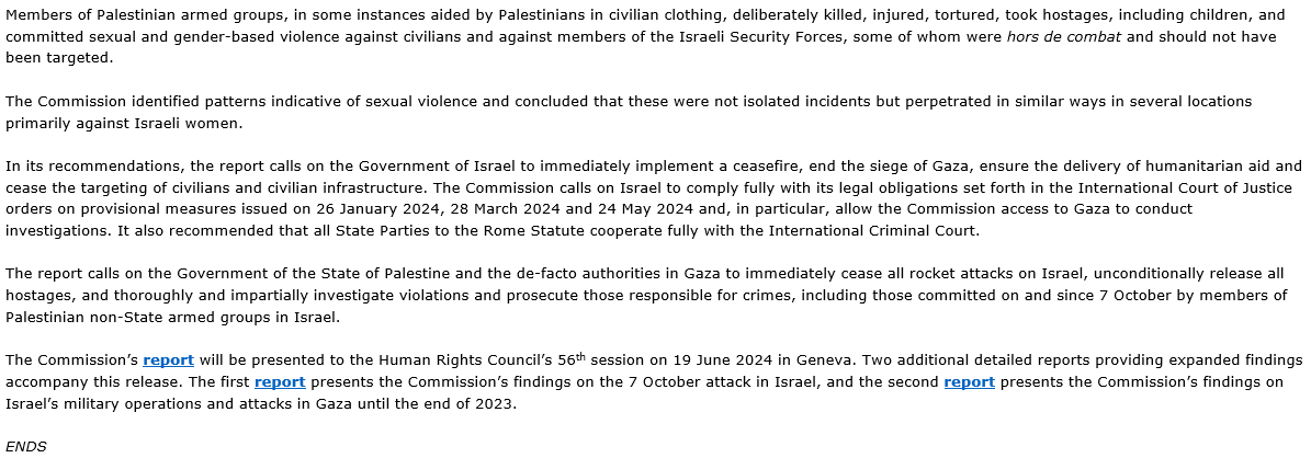 NoticiasONU's tweet photo. 🔴Las autoridades israelíes son responsables de crímenes de guerra y crímenes de lesa humanidad  en #Gaza, concluyó una comisión de investigación de la ONU.
 
Los grupos armados palestinos son responsables de crímenes de guerra en #Israel. https://t.co/nqWOlcAtmb