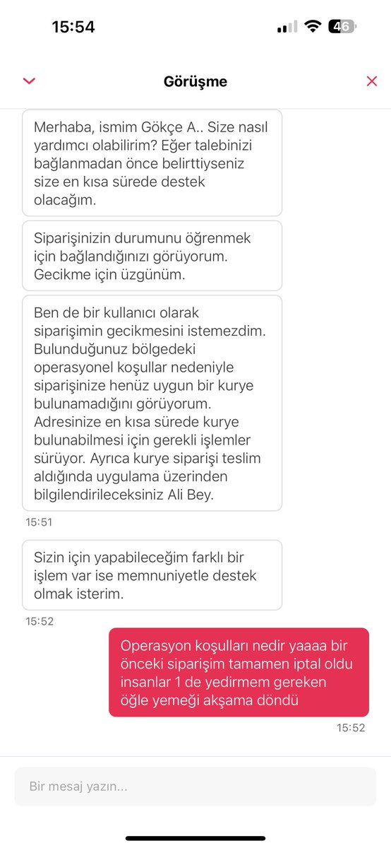 Yapamıyorsan bu işi yapmayacaksın <a href="/yemeksepeti/">Yemeksepeti</a> operasyonel koşullar nedir? Çalışanlarımımız sizin operasyonel koşullarınız yüzünden aç çalışıyorlar şuanda