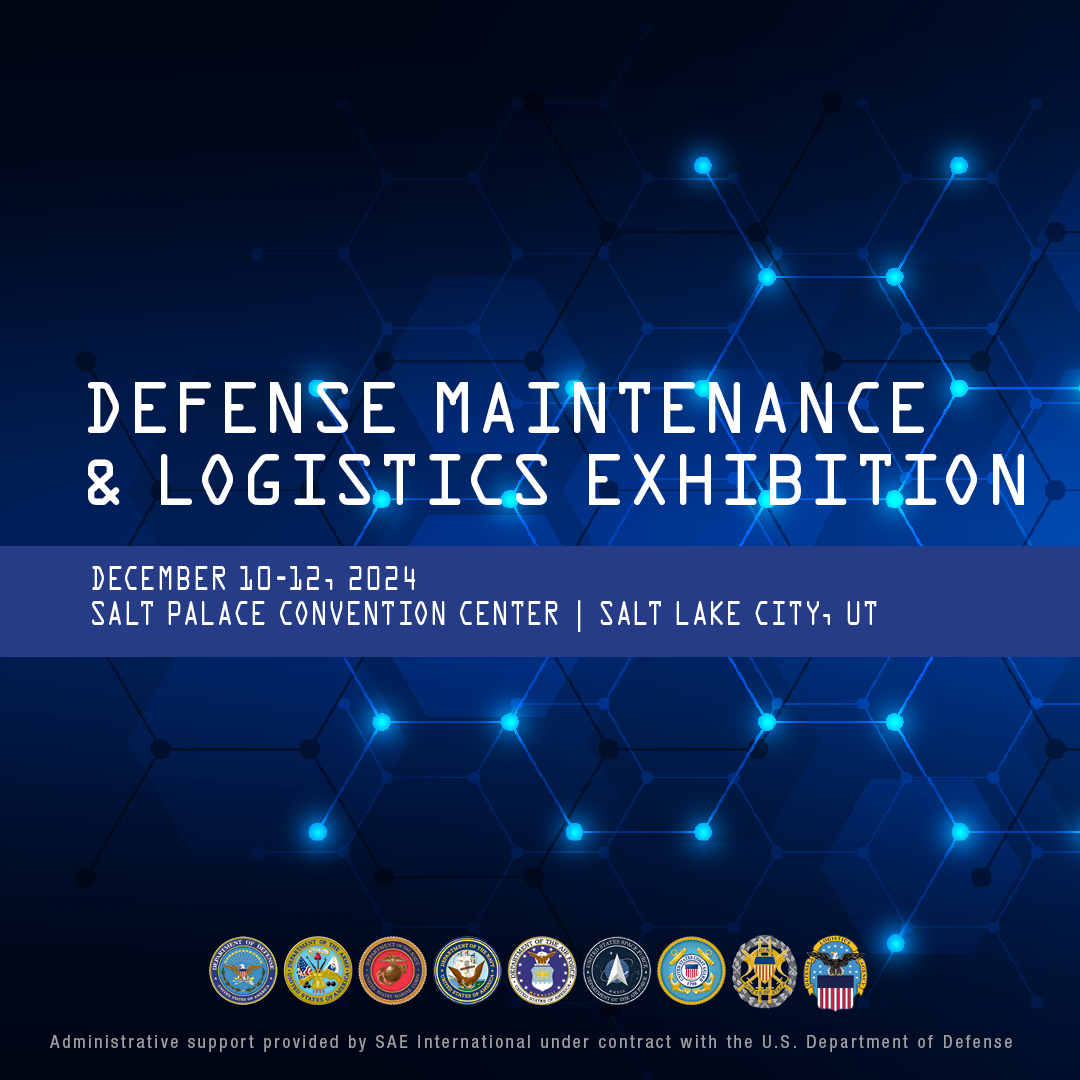 SAEIntl's tweet image. If you’re involved in military and/or commercial maintenance and sustainment technology, don’t miss out on your chance to exhibit at the 2024 Defense Logistics and Maintenance Exhibition, co-located with the DoD Maintenance Symposium. #DMLE sae.to/4bVpZBA
