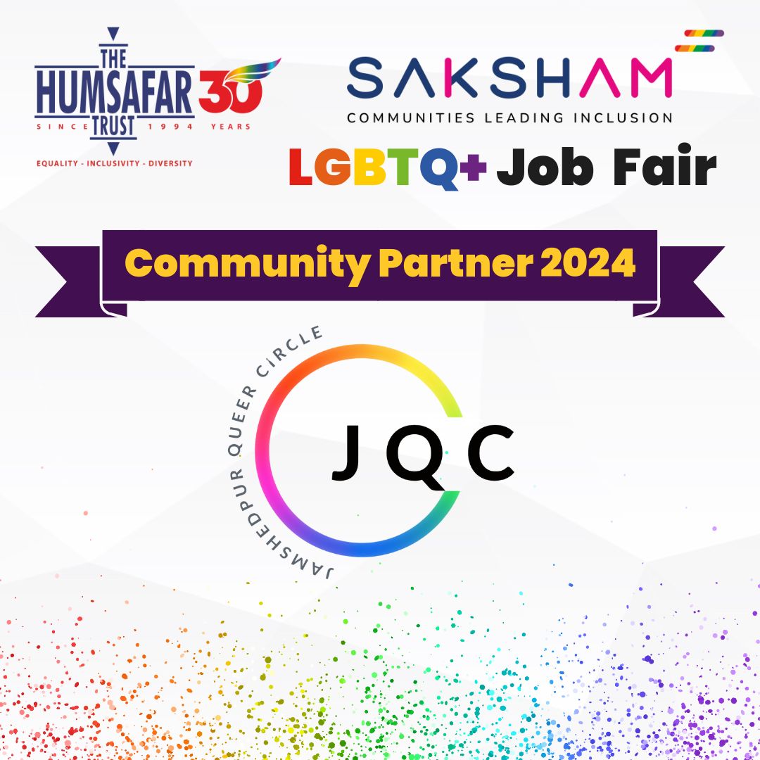 HumsafarTrust's tweet photo. Proud to partner with Jamshedpur Queer Circle!   Join us to boost LGBTQ+ talent recruitment across India. Connect via the form in our bio.  SAKSHAM 2024 is supported by

@bmcsoftware

@proctergambleindia.  #TheHumsafarTrust #SAKSHAM #LGBTQ #InclusionAtWorkplace #Diversity https://t.co/HjUSVYH9MC