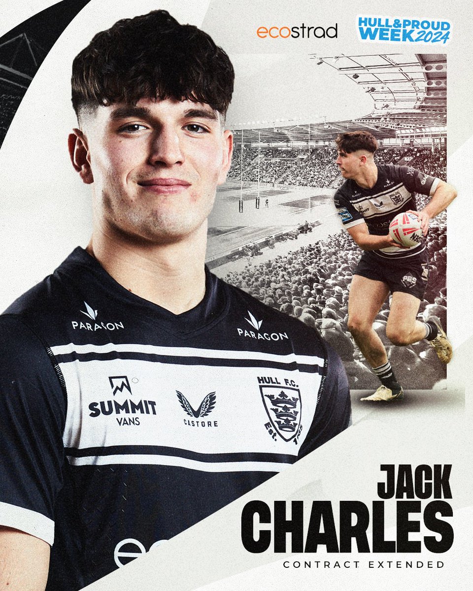 hullfcofficial's tweet photo. ✍️ Hull FC are pleased to confirm that young half-back Jack Charles has signed a two-year contract extension with the club 🙌

The deal keeps the 18-year old at the MKM Stadium until at least the end of 2026 ✅

Full Story 👉 https://t.co/PBw5QlyD3D

⚫️⚪️ #COYH | @ecostrad https://t.co/MY0Ka4TcFr