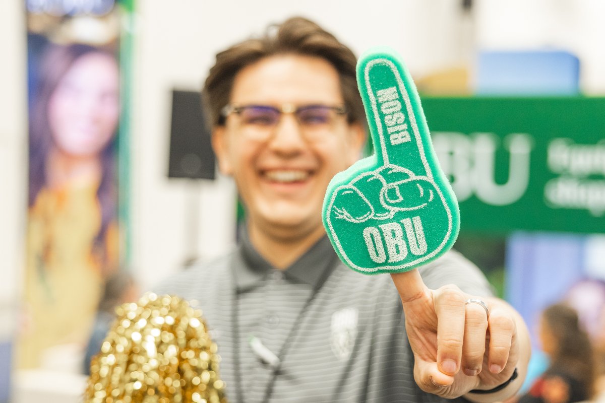 obunews's tweet photo. For Day 4 of #SBC24, we have a special giveaway, a foam finger and pom pops! Come talk to us and ask us about the importance of a Christ-centered liberal arts education!
#Go2OBU #OBUBison https://t.co/RUZiSFGUHB