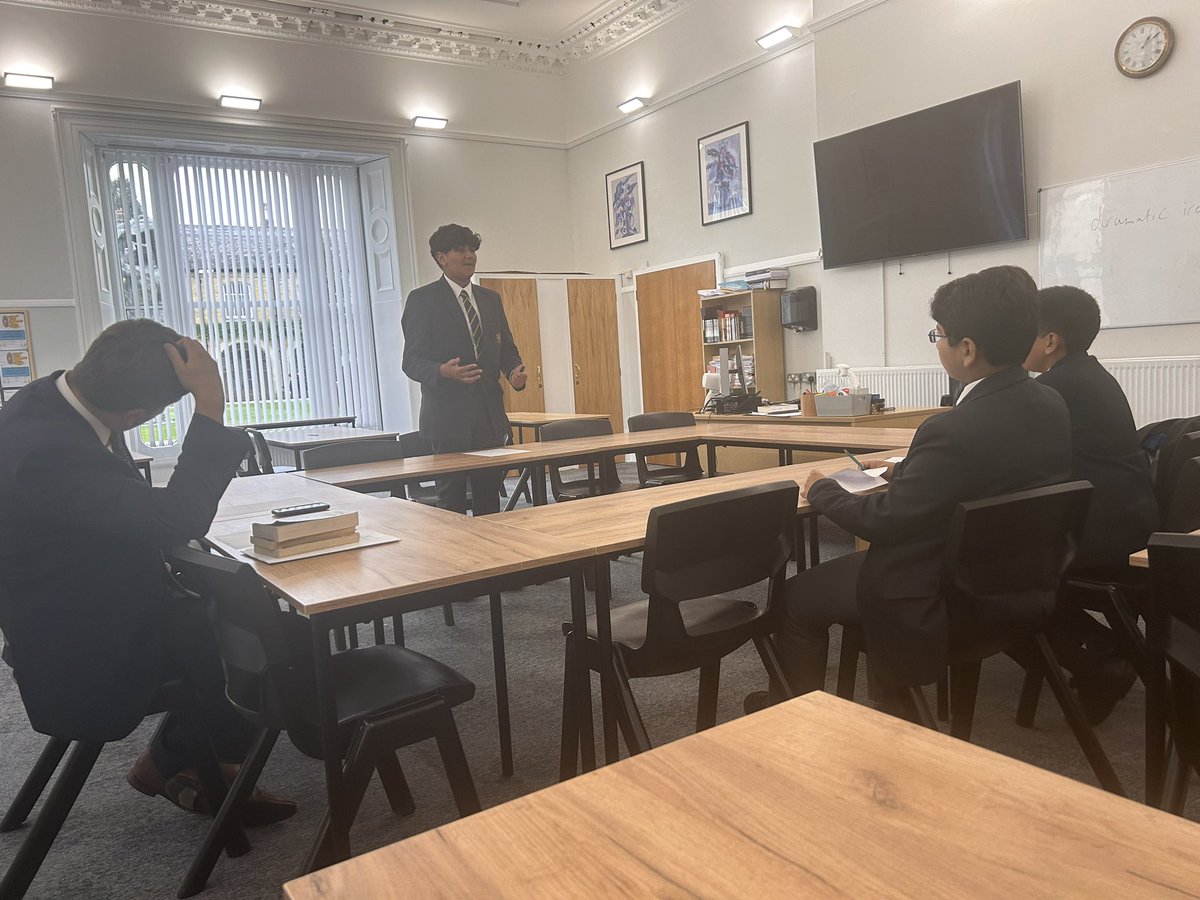 ElthamCHouses's tweet photo. The Lower School House debating final is underway between Aadi &amp; Gaurav of Carey 💙 and Karam of Moffat 🟡

“This house looks forward to robots in the home” 🤖🦾🦿 https://t.co/ifFo6a7Mz0