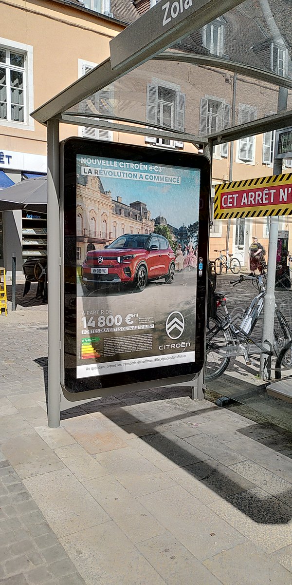 amisdelaterre21's tweet photo. Dijon métropole soutient le développement des déplacements écologiques... en permettant la publicité pour les voitures ! 
Situation grotesque assumée par : @nkoenders et @frebsamen 
@dijon @DijonMetropole_ #AntiPub #Dijon #climat #velo
https://t.co/ZKhuiJiJXT https://t.co/4esRXmKjCy