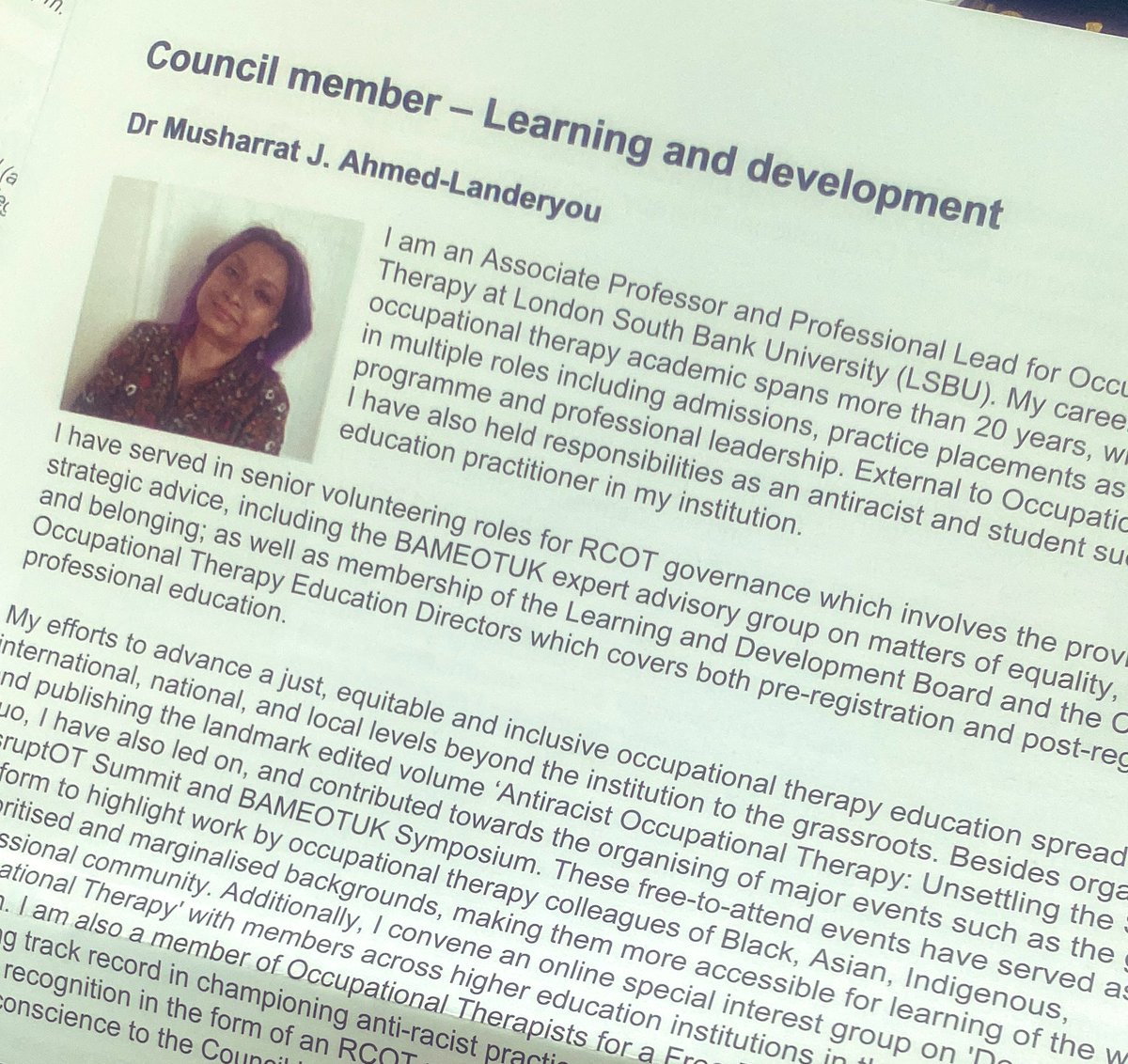 BAMEOTUK (@bameotuk) on Twitter photo 📯#RCOTElections Time to stop the status quo, Time for authentic change Vote for Musharrat @LecturerMish, if you don't we will get more of the same from RCOT with no impactful change <a href="/theRCOT/">Royal College of Occupational Therapists</a> #CouncilElections 📯#RCOTElections Time to stop the status quo, Time for authentic change Vote for Musharrat @LecturerMish, if you don't we will get more of the same from RCOT with no impactful change <a href="/theRCOT/">Royal College of Occupational Therapists</a> #CouncilElections