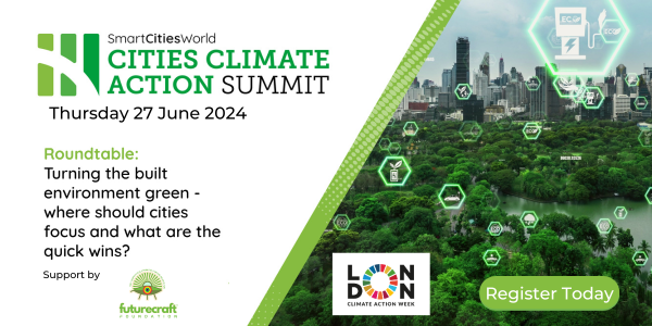 SmartCitiesW's tweet photo. Roundtable (27 June): Turning the built environment green. Join this group of urban planners, policy specialists and solutions providers to discuss re-shaping the built environment to be more sustainable. #CCAS2024 #LCAW2024 https://t.co/S7JnbpLDAL https://t.co/QVOARO6QpN
