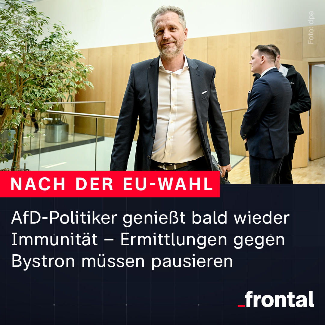 #AfD-Politiker Bystron wird nach seiner Wahl ins #EU-Parlament wieder Immunität genießen. Die Korruptionsermittlungen gegen ihn müssen dann nach Informationen von #ZDFfrontal und <a href="/derspiegel/">DER SPIEGEL</a> ruhen. Mehr dazu bei <a href="/ZDFheute/">ZDFheute</a>: zdf.de/nachrichten/po…