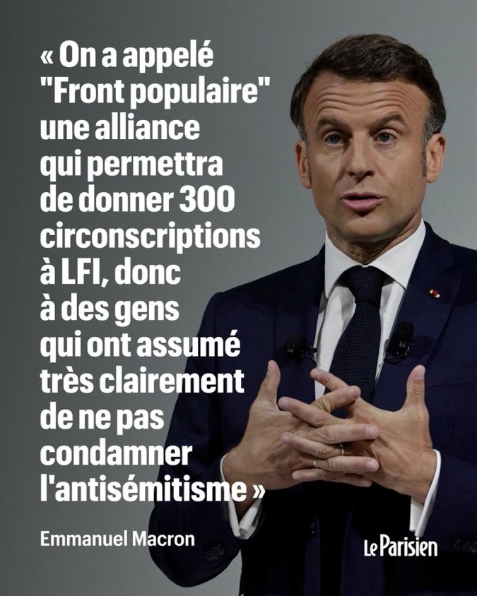 Macron devrait être condamné deux fois pour cette phrase.
Une fois pour avoir menti volontairement en vue de fausser une élection et une deuxième pour diffamation.
Dégage. Vite !
#NouveauFrontPopulaire
