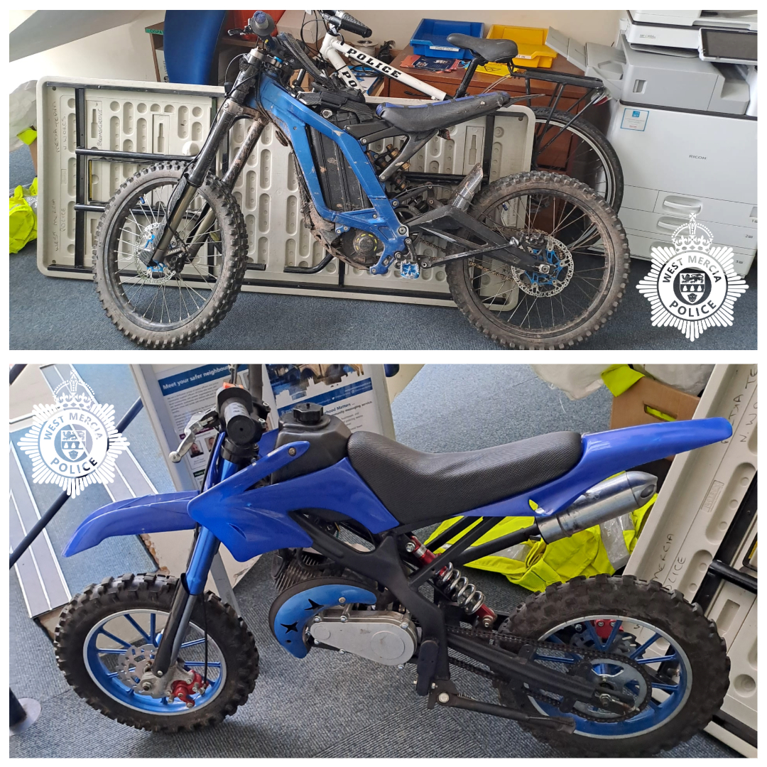 Officers from Rubery &amp; Hagley SNT have been clamping down on people using off-road scrambler bikes.

Thanks to the public’s help, yesterday we seized two off-road bikes, one in Cofton Hackett, and one in Rubery.

To report them, email our team at hr.snt@westmercia.police.uk