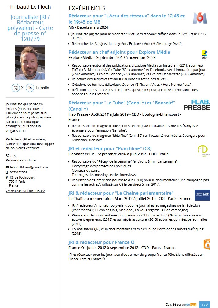 📫MESSAGE PERSO📫
Comme beaucoup ici, je cherche moi aussi un poste pour la rentrée. Donc si vous recrutez un journaliste spécialisé en magnéto (en TV) ou un réd' chef vidéo (TV ou web), faites-moi signe. 

Le RT est plus qu'apprécié !