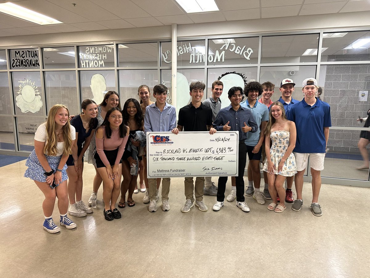 Fantastic spring banquet last night put on by our Athletic Booster parents! The kids were excited to accept a check from Custom Fundraising Solutions after a successful mattress fundraiser in April!
