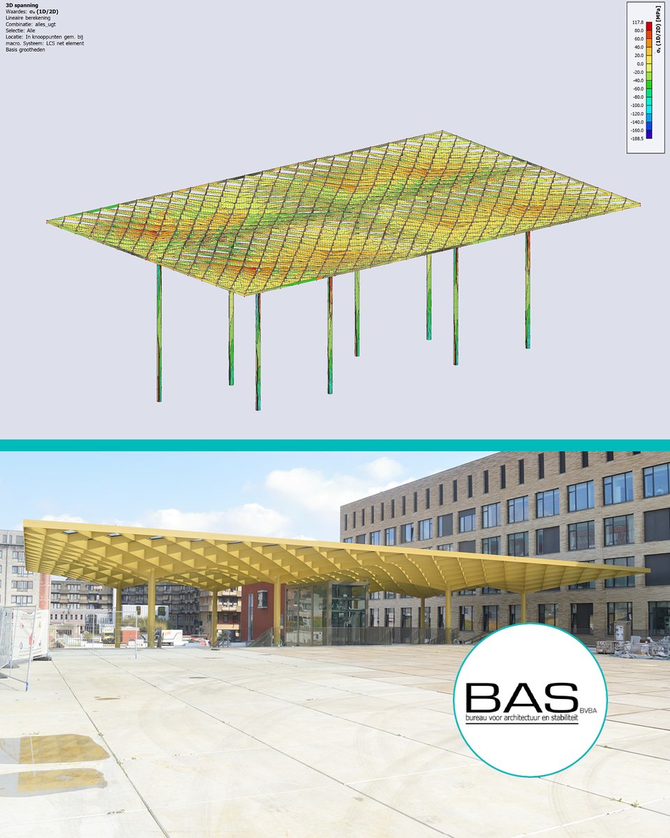 SCIA_Official's tweet photo. CANOPY ENTRANCE ‘GASTHUISBERG’ - Leuven, Belgium 📍 
Steel is used for the #stairs, #bridges, and #canopy #structure. Glass #elevators in the circulation void enhance the play of lightand shadow, drawing attention upward. https://t.co/CcP6cgGjMD