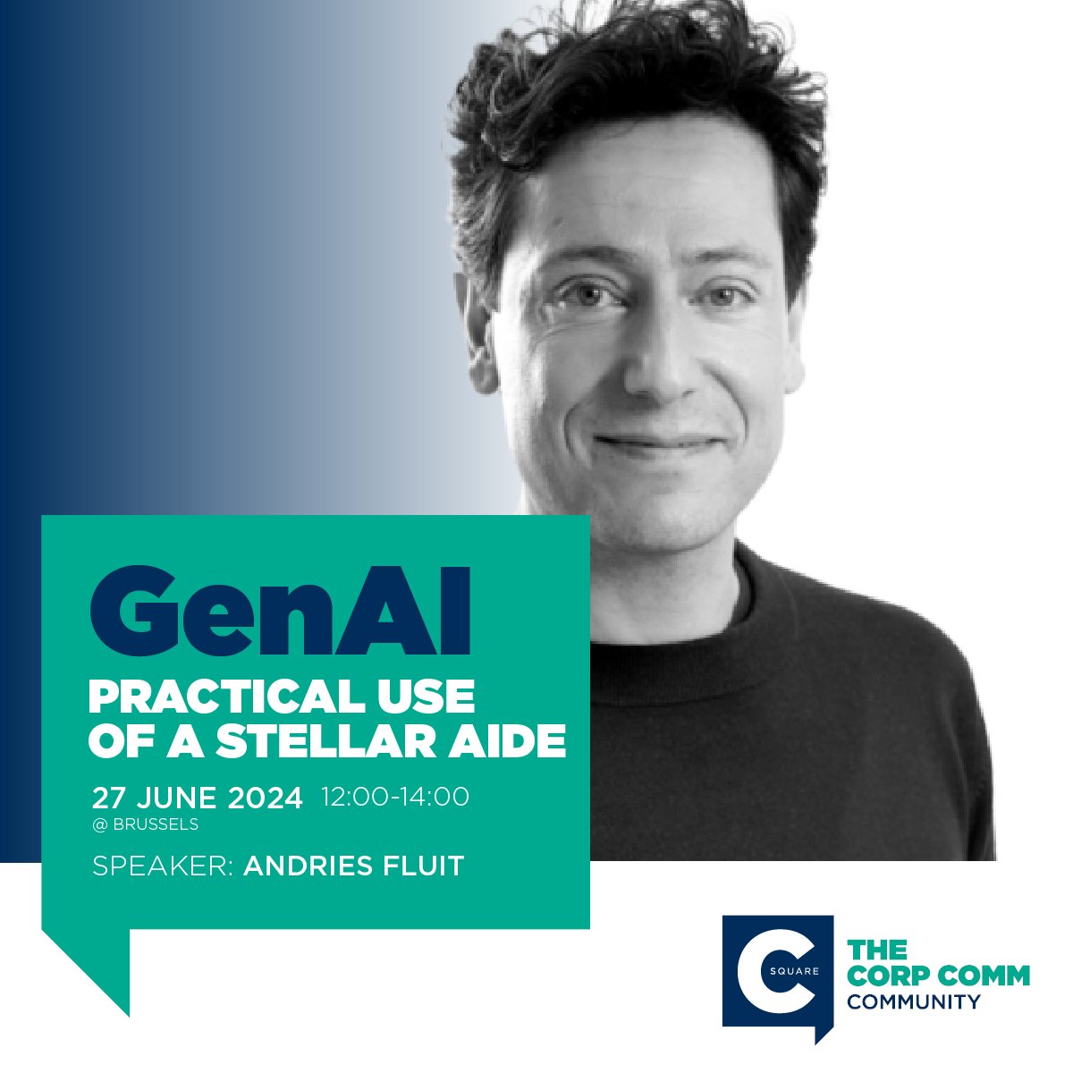 From feedback in former C Square sessions, we learned there is a need for concrete #tipsandtricks to work with #AI tools.

So, Here we go !

&gt; GenAI: Practical use of a stellar aide
By <a href="/andriesfluit/">Andries Fluit</a> from <a href="/akkanto/">akkanto</a> 
📅 27/06 🕒 12:00-14:00

Register now 👉 shorturl.at/rVtHL