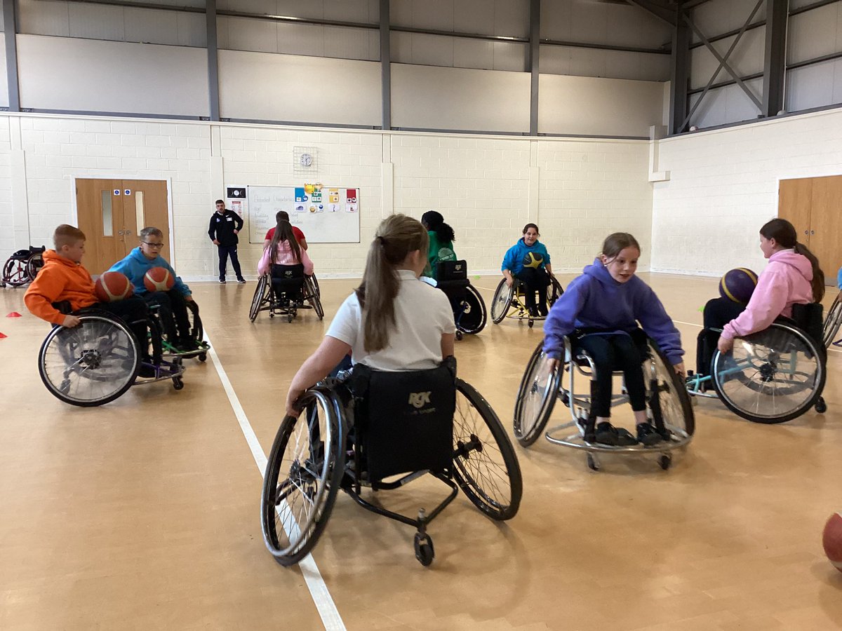 Year 6 enjoying wheelchair basketball 🏀 #harrowgateacademy #harrowgatepe