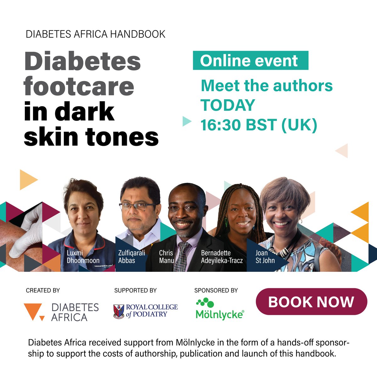 Last chance to register!

Join our expert authors as they will be on hand to answer all of your questions surrounding the creation, content, and resources within the 'diabetes footcare in dark skin tones' handbook.

Register: us06web.zoom.us/meeting/regist…