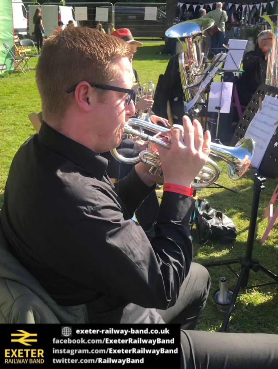 RailwayBand's tweet photo. Soprano cornet may be the smallest instrument in the band, but the sound is mighty!
Our Sop player, Lowell, was “in the zone” at our gig last Saturday 👌🎺🎶
#ExeterRailwayBand #RailwayBand #BrassBand #Music https://t.co/o58OSgLdhd