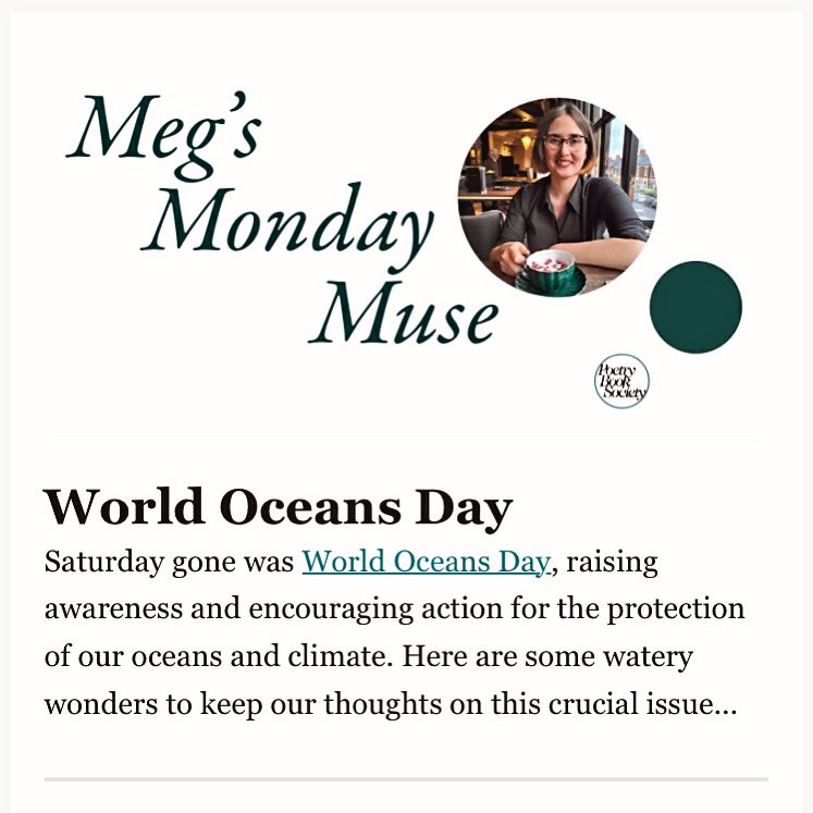 Thank you to PBS for mentioning ‘Cormorant’ in ‘Meg’s Monday Muse’ for World Oceans Day! Also mentioned is ‘Goliat’ by glorious fellow Seren poet Rhiannon Hooson. @serenbooks @worldoceanday