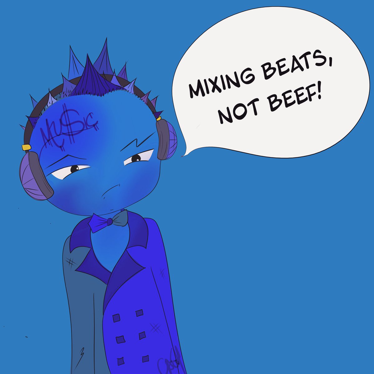 minigabiworld's tweet photo. Introducing Lewis, aka DJ Blue:

Lewis is a boy with a passion for dance music. 

Scared of being judged and seen as not a true misfit by the others in the mansion, he disguises himself as DJ Blue….

#djblue #comics #digitalart #nftarti̇st https://t.co/5caaIVssKK