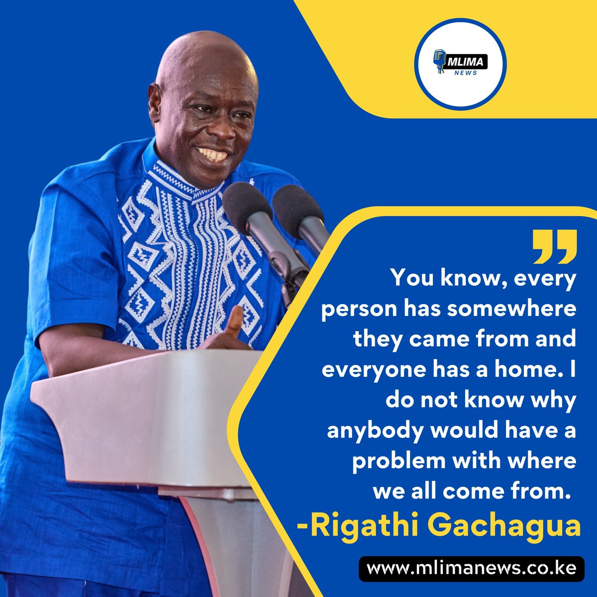 mlimanews's tweet photo. You know, every person has somewhere they came from and everyone has a home. I do not know why anybody would have a problem with where we all come from - Deputy President Rigathi Gachagua https://t.co/8fMEzlgqNx