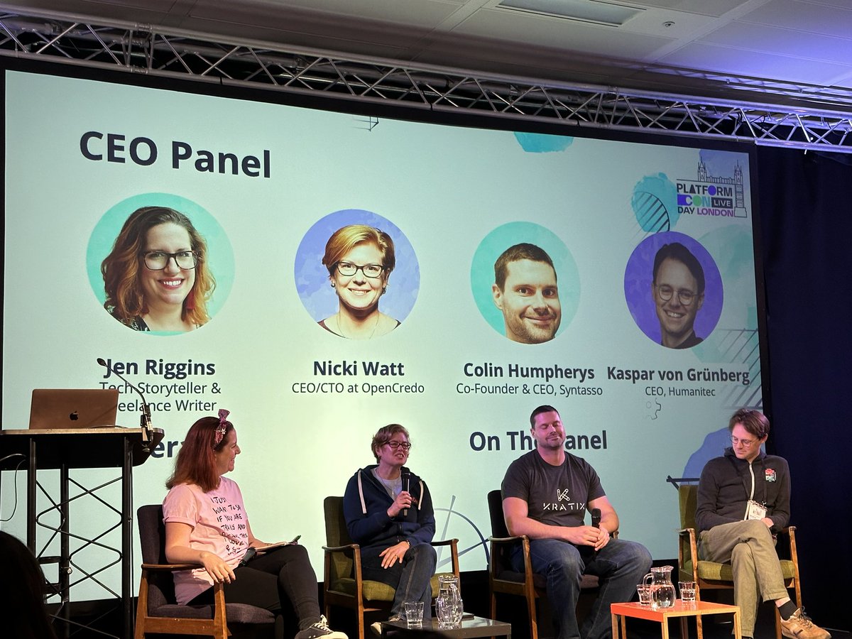 MiaPlatform's tweet photo. Kicked off the morning with a great #CEO panel at #PlatformCon24! Followed by great speakers diving into Platform as a Product and Driving #Sustainability with #PlatformEngineering! https://t.co/w96fXrXWPO