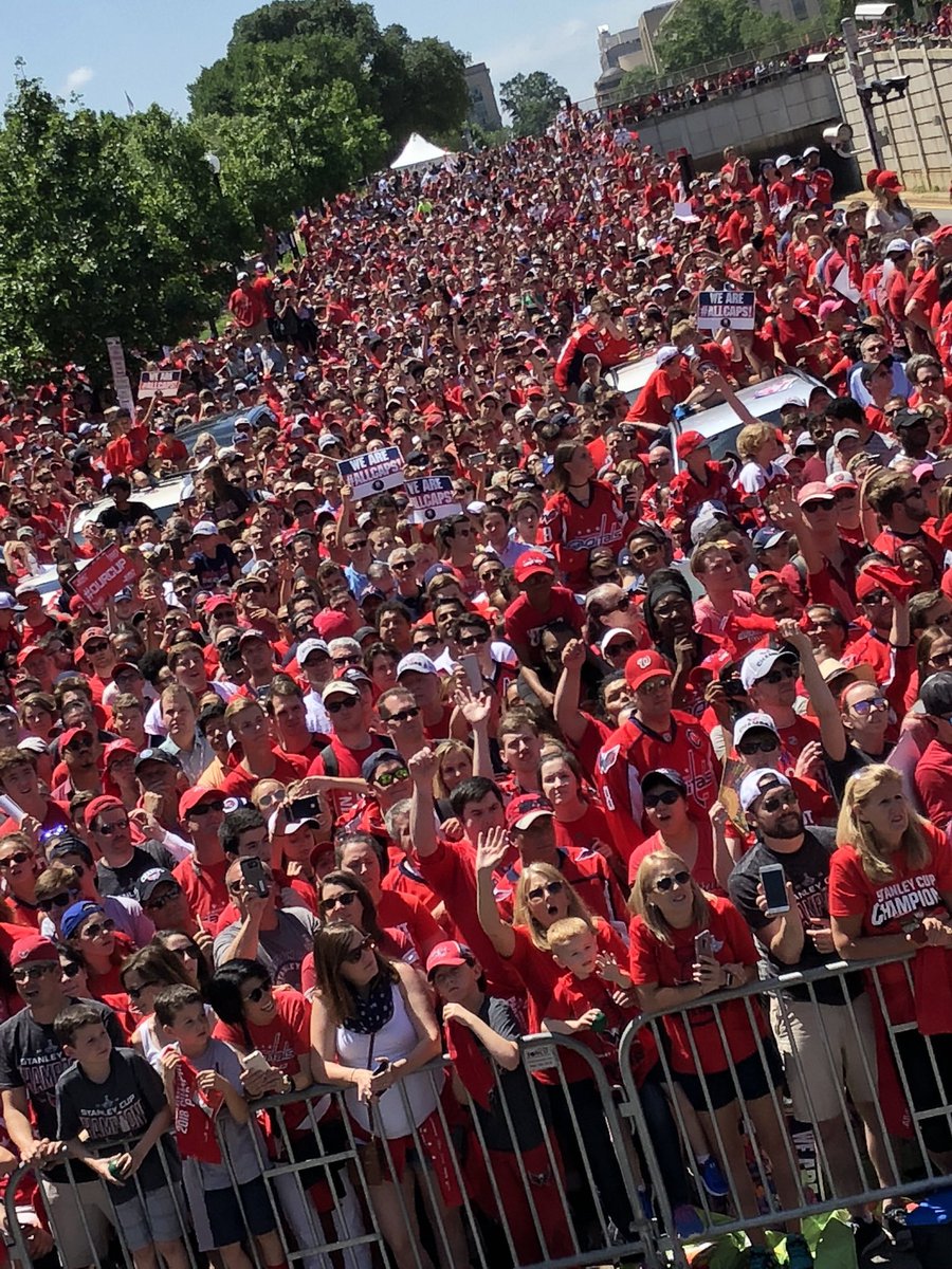 councilofdc's tweet photo. On this date in 2018: the @Capitals Stanley Cup parade through downtown. What a day! https://t.co/wXjEYQJs2h