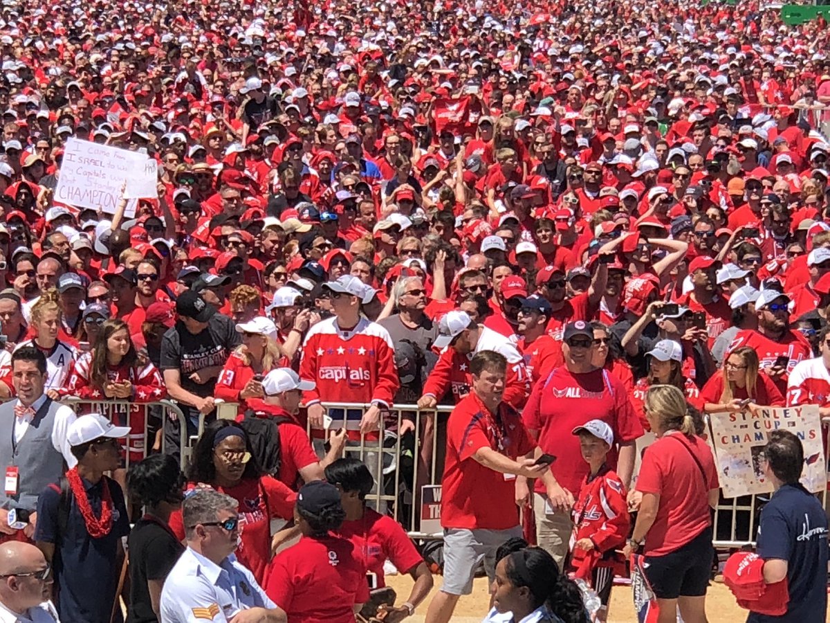 councilofdc's tweet photo. On this date in 2018: the @Capitals Stanley Cup parade through downtown. What a day! https://t.co/wXjEYQJs2h