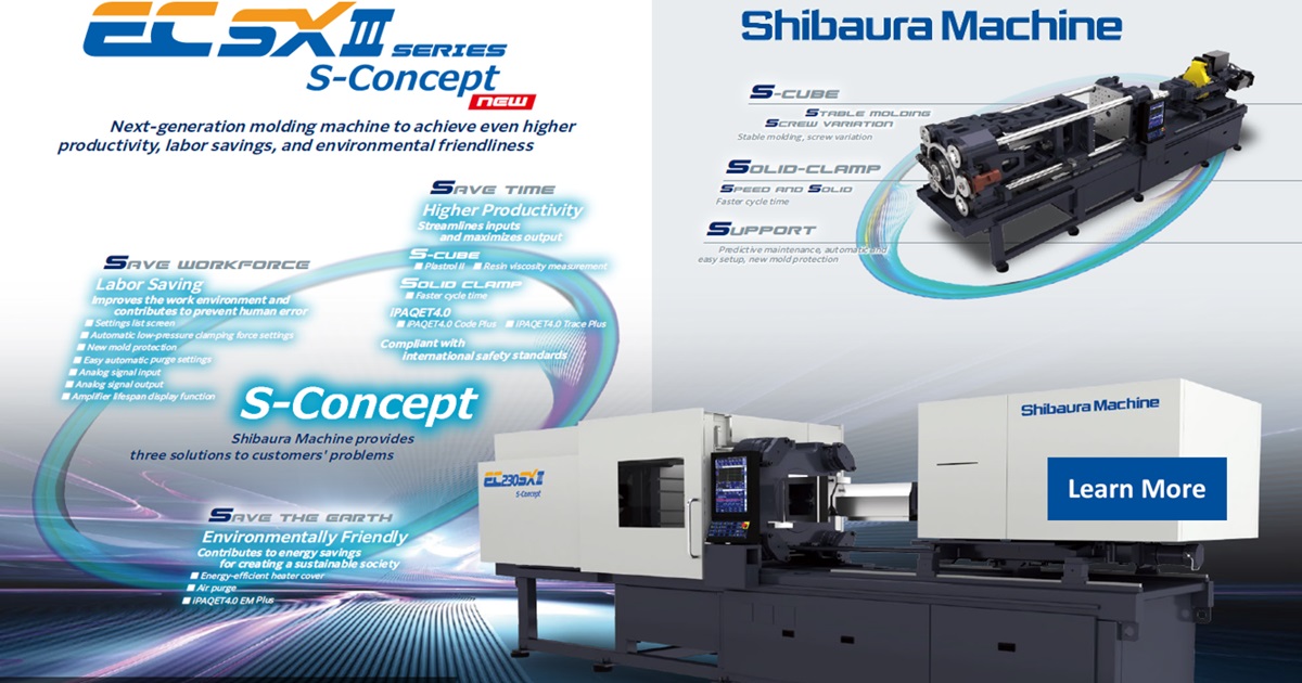 shibaura-machine.com/injection-mold…
At #NPE2024, <a href="/ShibauraM/">Shibaura Machine Company, America</a>  introduced the S-Concept #inectionmolding  platform designed to benefit our customers by saving time, saving labor, and reducing carbon footprint. 
#plastics #plasticsindustry #plasticsengineering #molding #plasticinjectionmolding