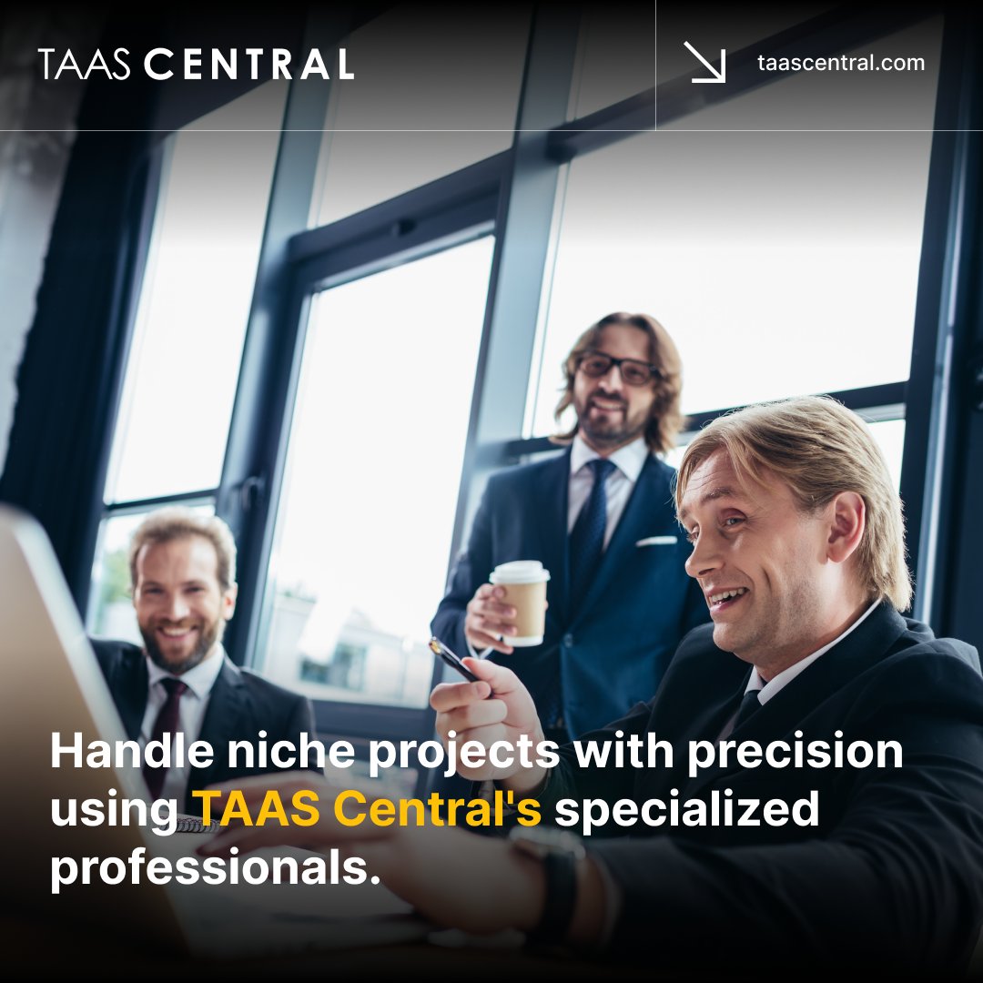 taascentral's tweet photo. Handle niche projects with precision using TAAS Central's specialized professionals. Access the specific expertise needed for effective project execution. #NicheProjects #SpecializedExpertise https://t.co/Lik9vL1K0c