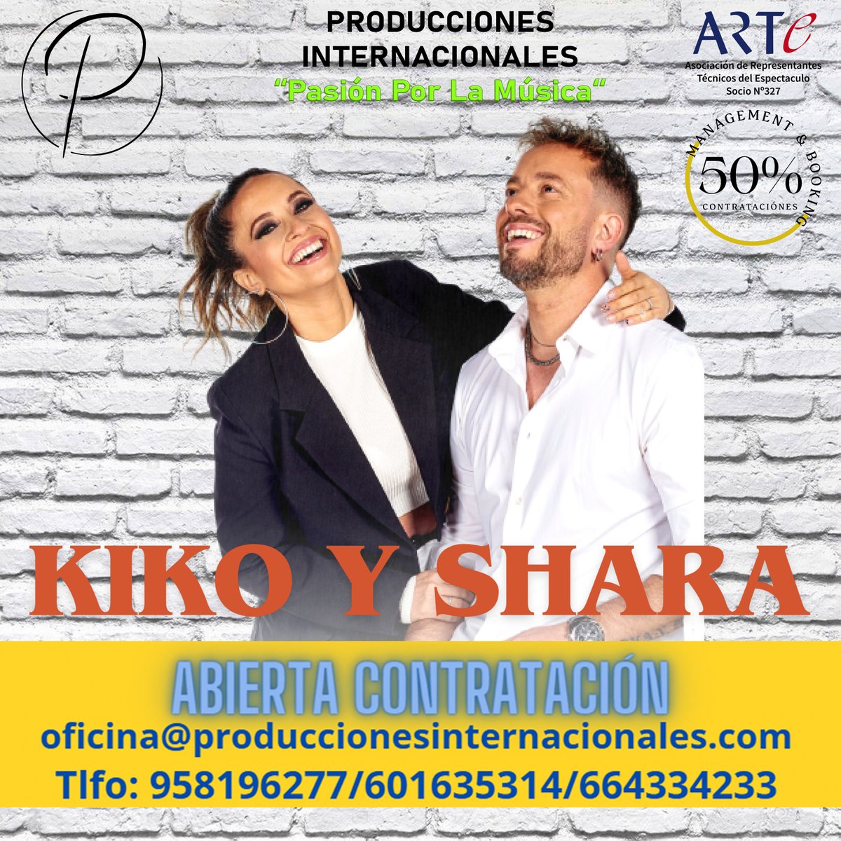 Abierta contratación !!
<a href="/KikoyShara/">Kiko & Shara oficial</a> 
Dale a tu gente algo grande para recordar 💯🎵🎶
📩oficina@produccionesinternacionales.com
☎ 958196277/601635314/664334233