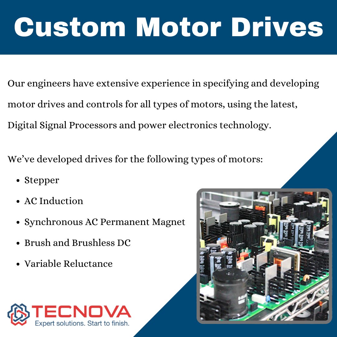 TecnovaInc's tweet image. 𝗧𝗼𝗽-𝗣𝗲𝗿𝗳𝗼𝗿𝗺𝗶𝗻𝗴 𝗠𝗼𝘁𝗼𝗿 𝗗𝗿𝗶𝘃𝗲𝘀 - Designing the right motor drive for your application is essential for the best performance &amp;amp;efficiency from your product. 
Say no to  𝗮𝗻 𝗼𝗳𝗳-𝘁𝗵𝗲-𝘀𝗵𝗲𝗹𝗳 solution!
𝗧𝗘𝗖𝗡𝗢𝗩𝗔
#engineeringdesignservices