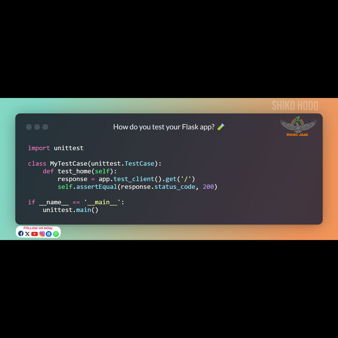 mahojase's tweet image. Build powerful web applications with Flask!
.
.
.
#FlaskJinja2 #DynamicWeb #PythonFlask #WebDesign #JinjaTemplates #WebDevMagic #FlaskWebDesign #PythonWebDev #WebPageDesign #JinjaMagic