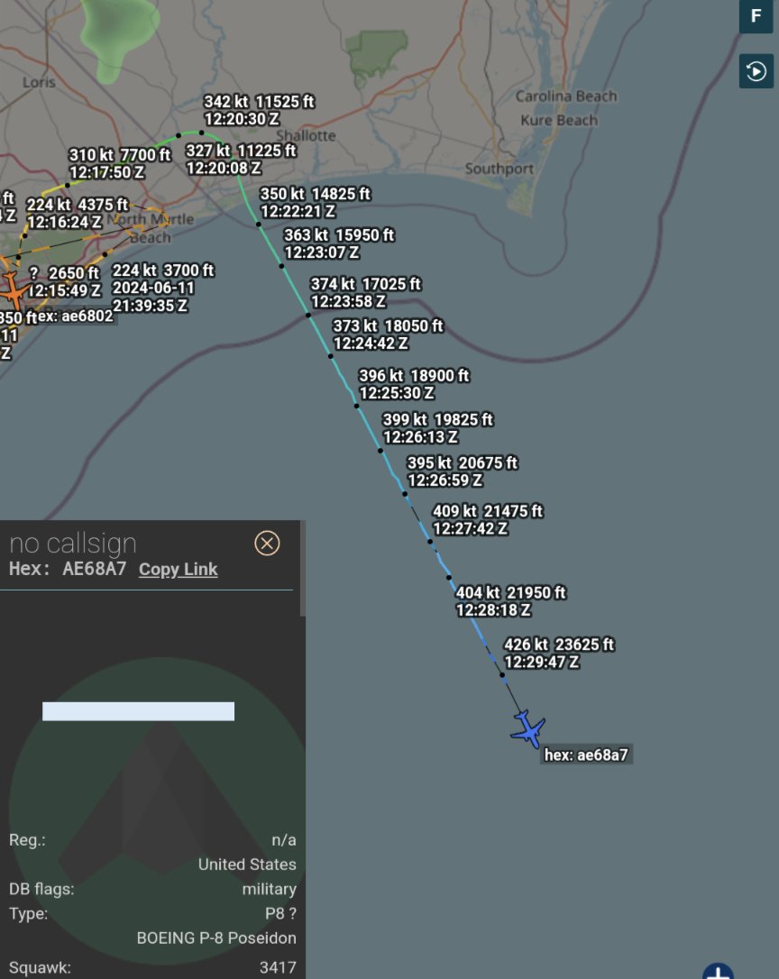 SR_Planespotter's tweet photo. P-8A 169567 went out about 20 minutes ago using a different hex code this time, #AE68A7 . 

#AE5F50 https://t.co/zaZlQseE5P