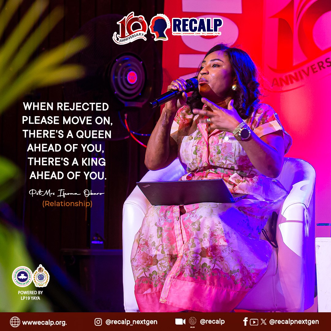 recalpnextgen's tweet photo. There is always a special person for you.
When you get rejected, move on with the belief that your King/ Queen is ahead of you.
Exercpts from Prof. Toyin Ogundipe...
#recalp24 #recalp10 #recalp2024 #zerotohero #relationshiptalk #equippingthenextgeneration https://t.co/DWUSMFl0Be
