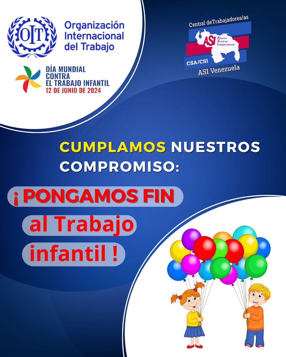 centralasimujer's tweet photo. Urge Erradicar el Trabajo Infantil,hoy hacemos un llamado al Gobierno a redoblar los esfuerzos para hacer frente a la Pobreza y la injusticia Social, tomando en cuenta la Meta 8.7 delos #ODS, el lugar de los niños es la Escuela y la recreación @TUDCN_rscd @ituc @CSA_TUCA #Cit2024 https://t.co/zMceitrVhU
