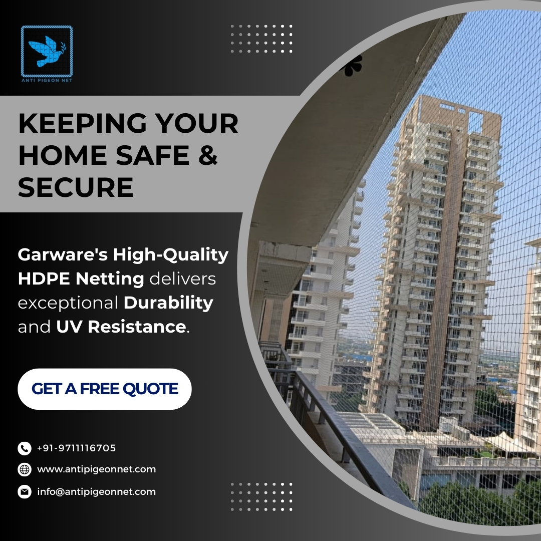 antipigeonnet's tweet image. Invest in long-lasting protection!  Garware's HDPE netting provides exceptional durability and UV resistance for your home security needs. Get a quote today! visit antipigeonnet.com for more.
#garwarenet #antipigeonnet #birdnet #net #balconynet #HomeSecurity #GarwareNetting