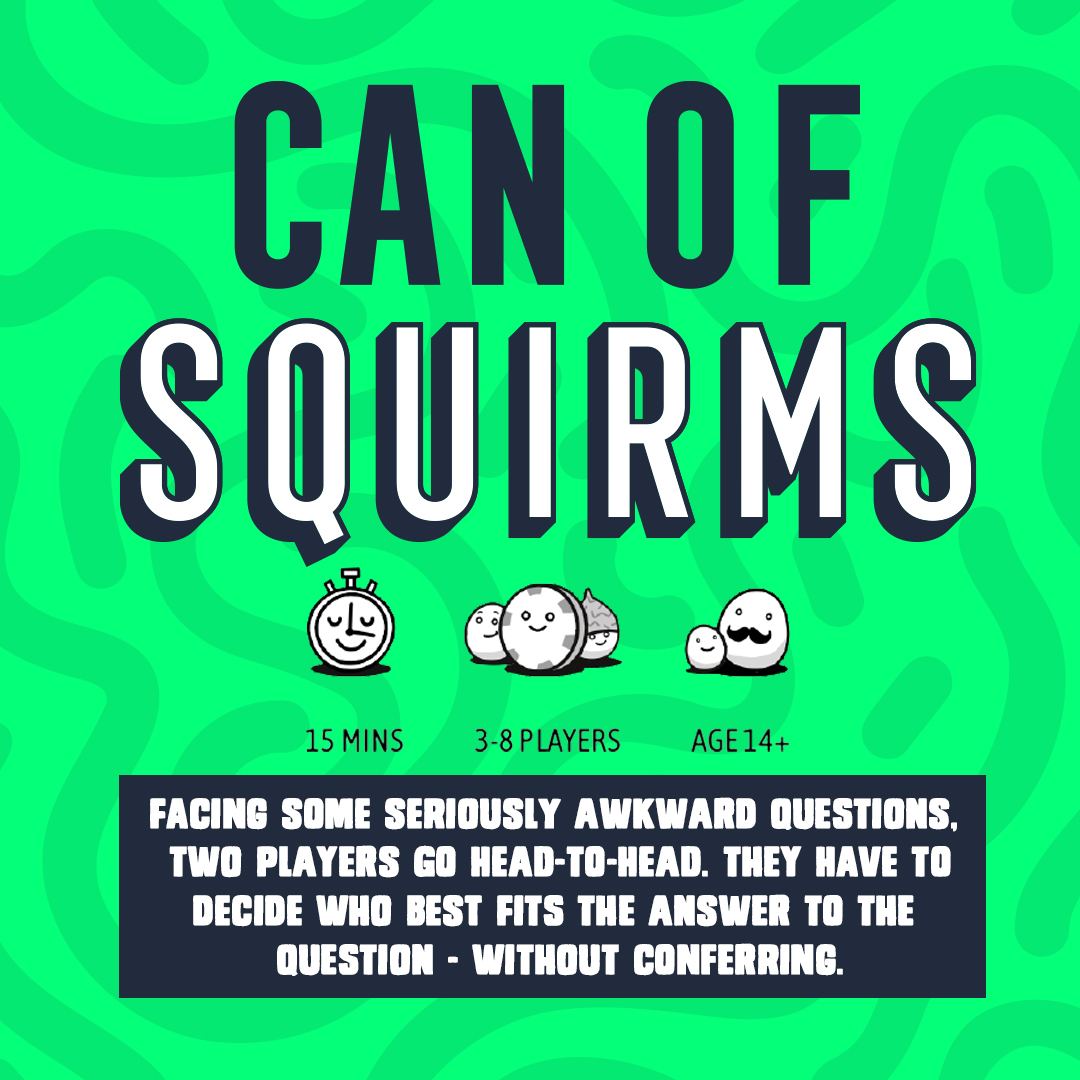 PlayGameCity's tweet photo. Crack open the can. Get ready to squirm! 

https://t.co/DB5EOJJQoi

@bigpotatogames #canofsquirms https://t.co/gMVuaRwC5L