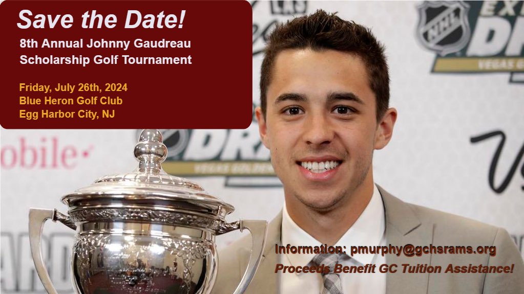 The online auction for the 8th Annual Johnny Gaudreau Scholarship Golf Tournament is now posted! Visit the link below and register to bid on many exciting items:

e.givesmart.com/events/D9j/?bl…