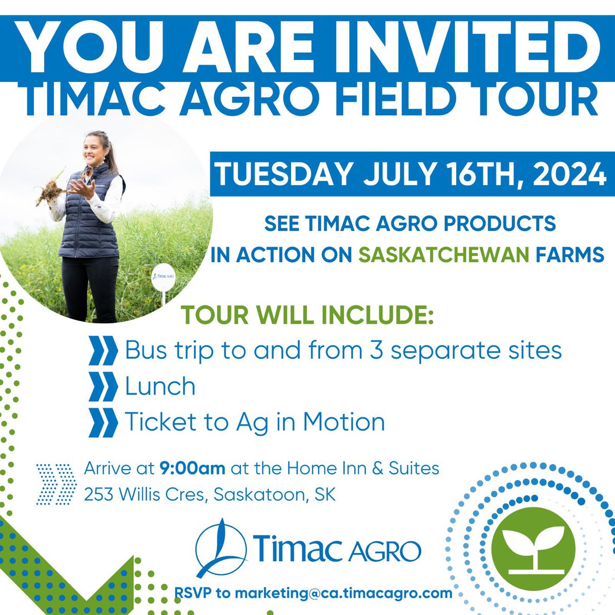 Please join us for a day of visiting sites from three different Timac practices from alkaline soil reclamation, to stabilizers and Top Phos being showcased and hear it from the growers themselves.