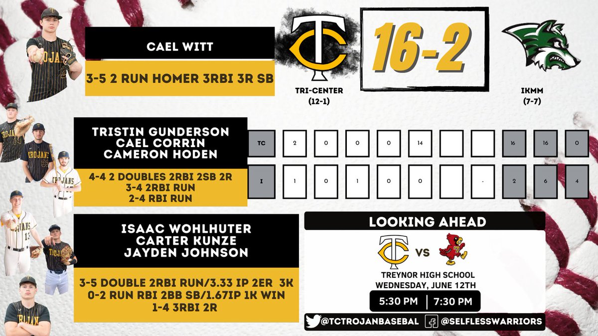 Tri-Center Baseball (@tctrojanbasebal) on Twitter photo 