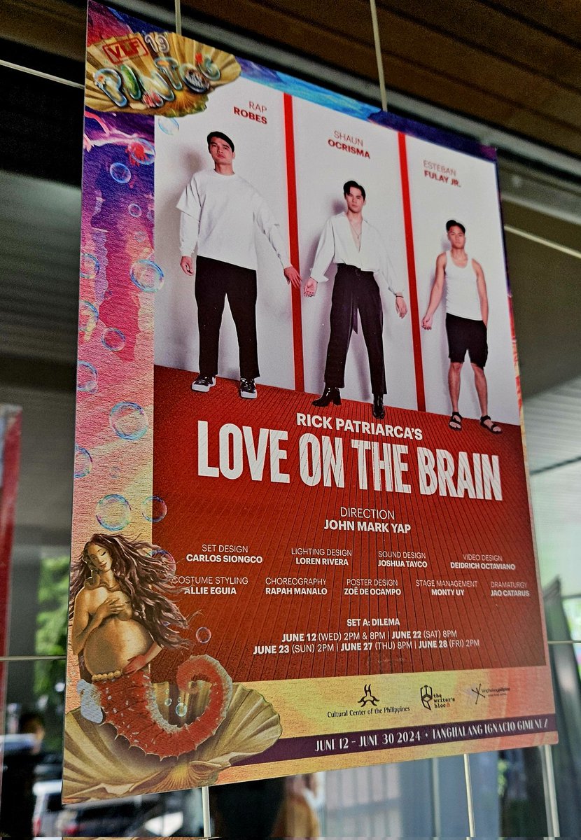 bwjohndc's tweet photo. 🎭 12: Love On The Brain
(Virgin Labfest 19: Set A, Dilema)
Playwright: Rick Patriarca
Director: John Mark Yap
📍CCP Tanghalang Ignacio Gimenez (Black Box Theater)
#vlf19pintog #VirginLabFest
#LoveOnTheBrain #VirginLabFest2024 https://t.co/PAOyYmzEKd