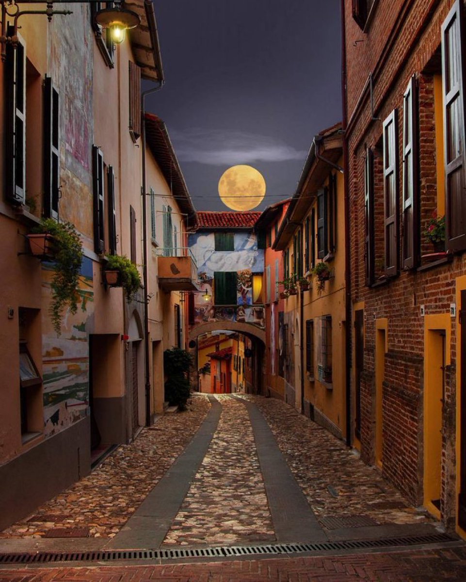 Full Moon over Bologna, Italy.
