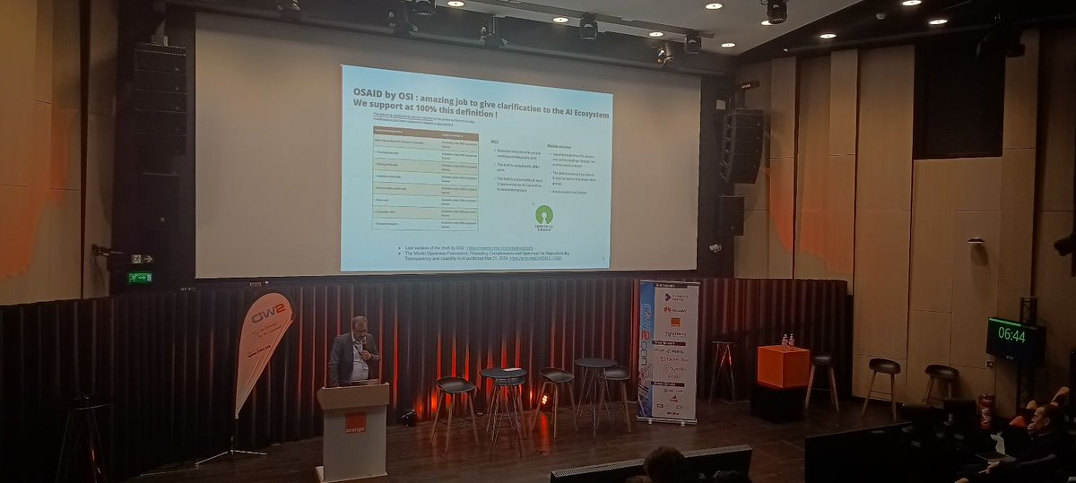 OpenSourceOrg's tweet photo. We're excited to see Michel-Marie Maudet and Linagora support 100% the draft of the Open Source AI Definition! #opensourceai #ow2con https://t.co/KSJMpfTSxd