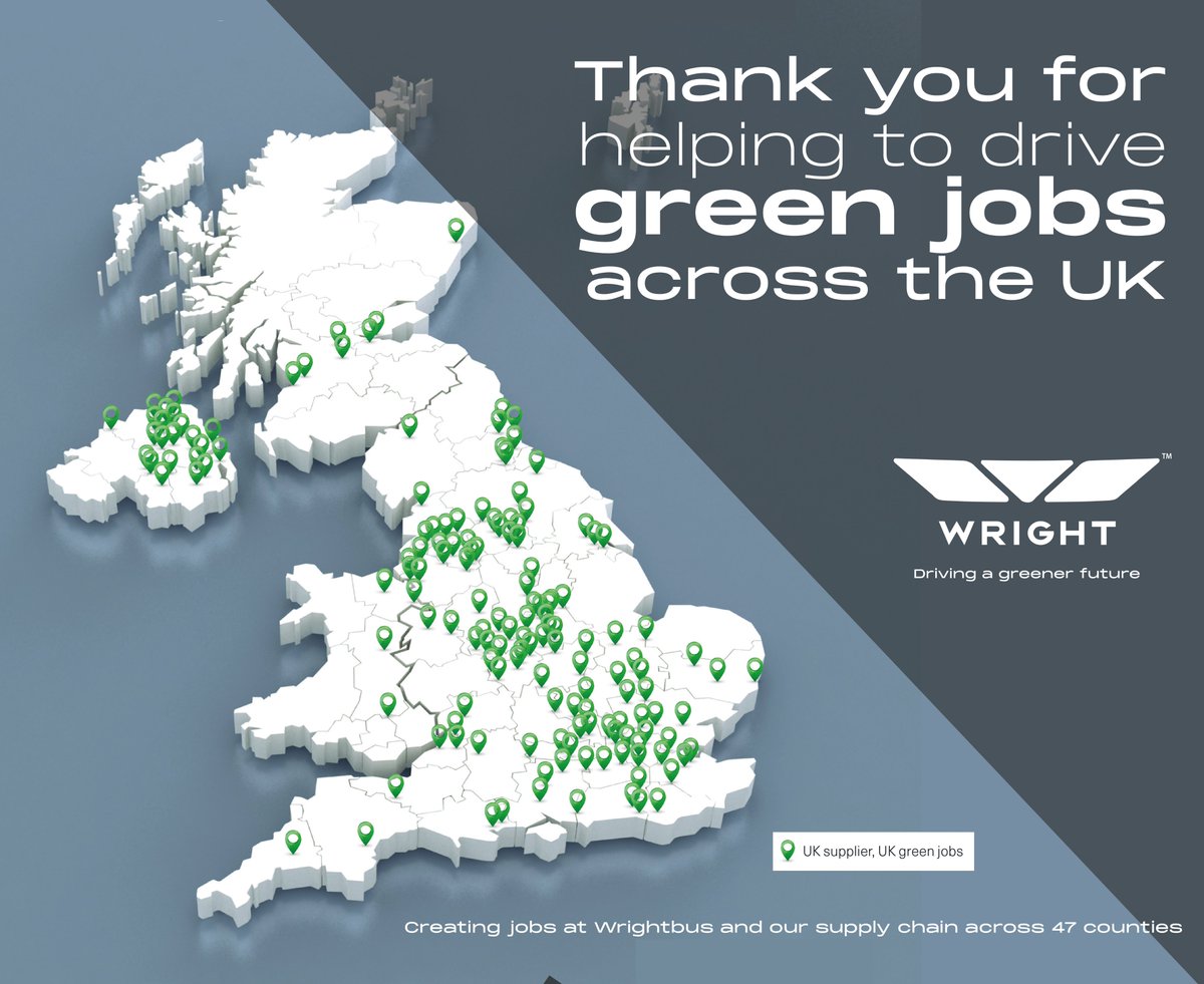 Wright_bus's tweet photo. A big thank you to all our customers for believing in and investing in @Wright_bus. Thanks to you, we have been able to invest in more jobs to support an ever-increasing order bank from the UK and Europe.
https://t.co/tPHgIMn88d
#DrivingAGreenerFuture #UKSupplyChain #UKJobs https://t.co/HFLiiKGHly