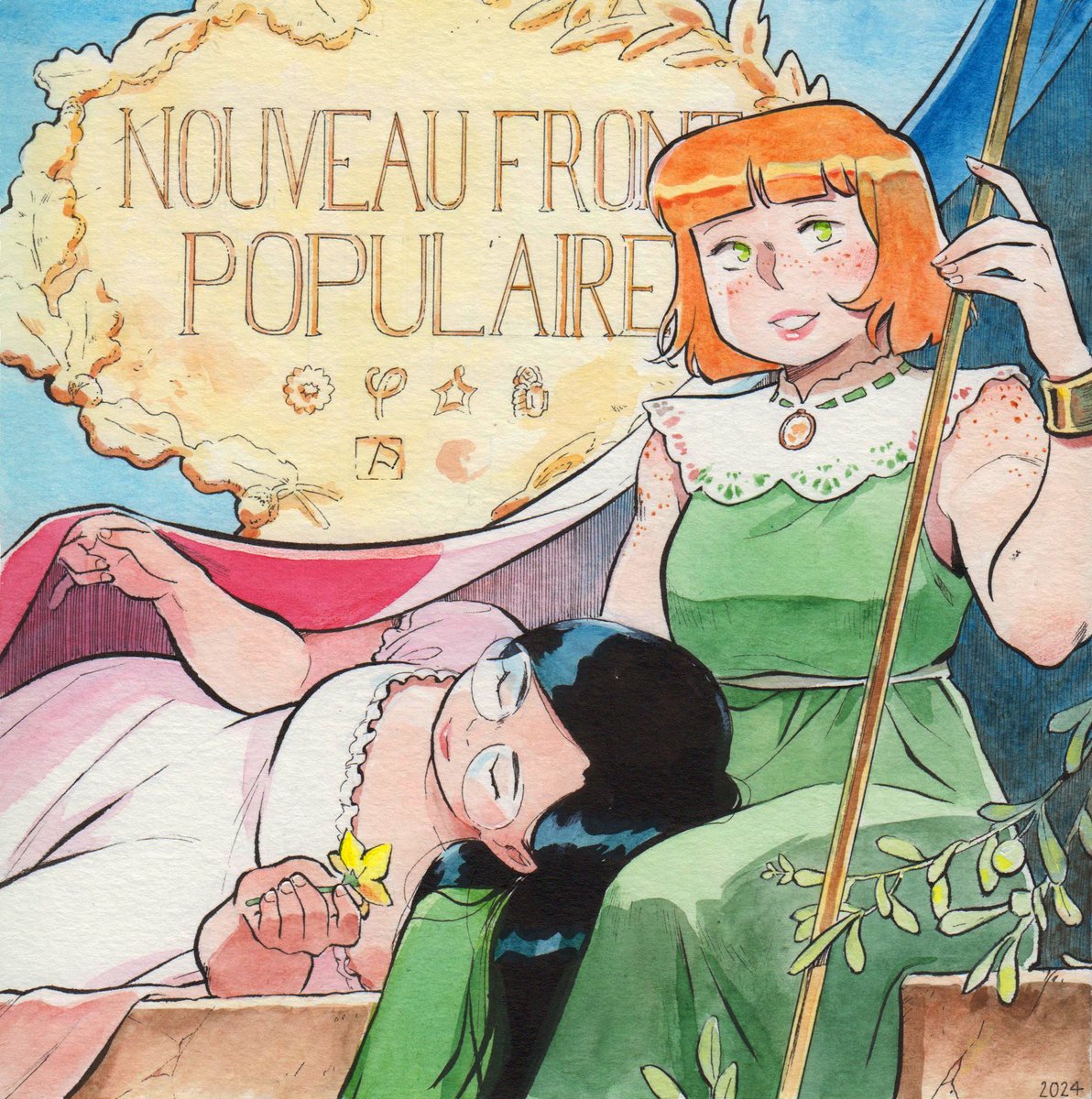 DianeTruc's tweet photo. 🫶
Dites-vous j'ai démarré l'illu hier et ce matin j'ai dû rajouter avec bonheur le logo du NPA, deux jours de bonnes nouvelles après les européennes ça donne de l'espoir pour la France
#nouveaufrontpopulaire https://t.co/pxkRGuulNg